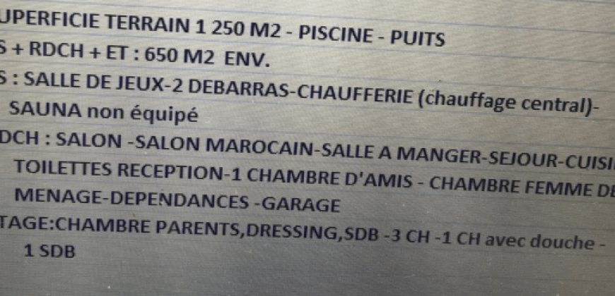 ain diab  villa a louer a cote hotel suisse