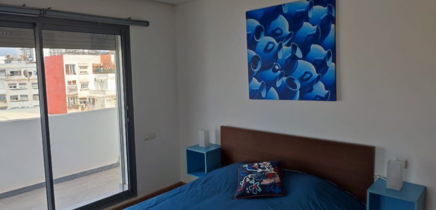 appartement.a louer meublé a maarif extension 58m2 + 24m2 de balcon