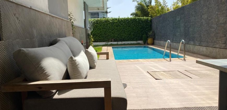 dar bouazza – Appt rez de jardin avec piscine privée  res fermee dar bouazza  Ref amiwad