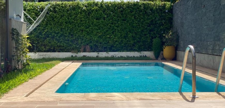 dar bouazza – Appt rez de jardin avec piscine privée  res fermee dar bouazza  Ref amiwad
