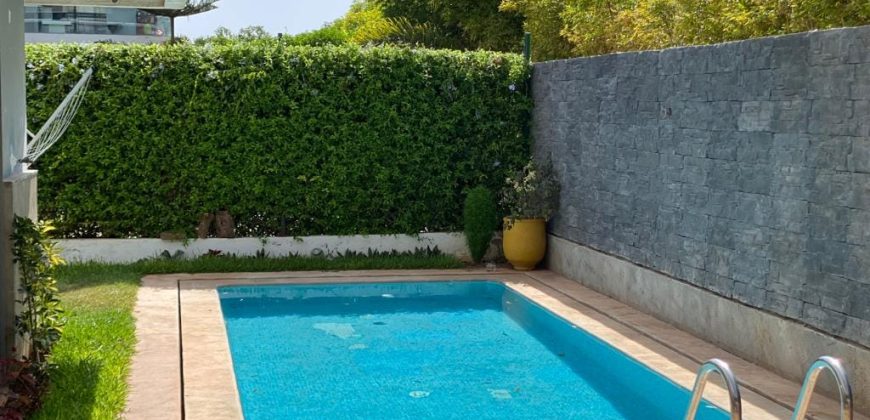 dar bouazza – Appt rez de jardin avec piscine privée  res fermee dar bouazza  Ref amiwad