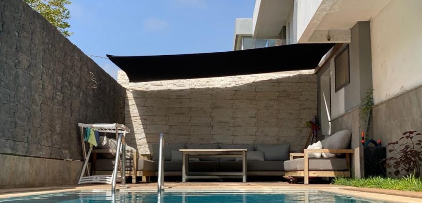 dar bouazza – Appt rez de jardin avec piscine privée  res fermee dar bouazza  Ref amiwad